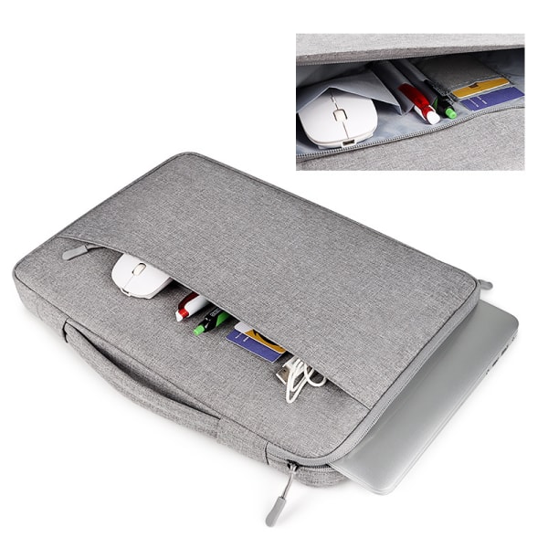 Mørkegrå 17,4 tommer beskyttelsestaske til bærbar computer, Handbag Briefcase Co
