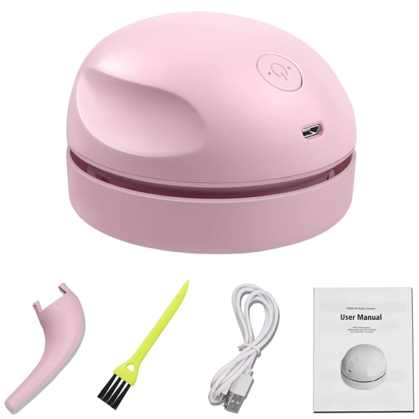 USB-stasjonær støvsuger (rosa), mini bærbar støvsuger