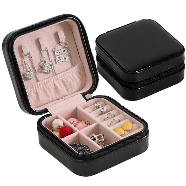 Läder Resa Smycken Förvaring Display Case Bärbar Örhänge