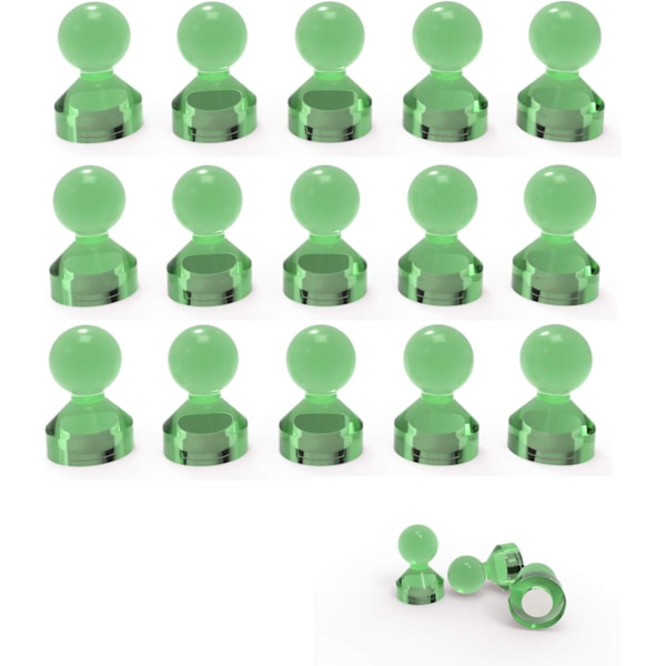 Gröna magnetiska magneter starka magnetiska stift sällsynta jordartsmagneter kylskåpsklistermärken vita kalendrar skola och kontorskort 18-pack