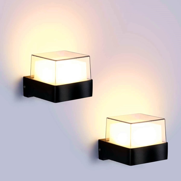 2 stk utendørs vegglampe 10W*2 utendørsbelysning vanntett IP65