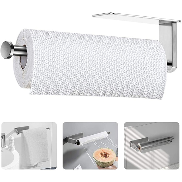 1 stk. (sort) fritstående toiletpapirholder i rustfrit stål, I