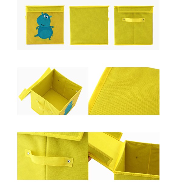 1 STK (gul flodhest, ca. 28x28x28cm) opbevaringsbokse, legetøjsorganisator