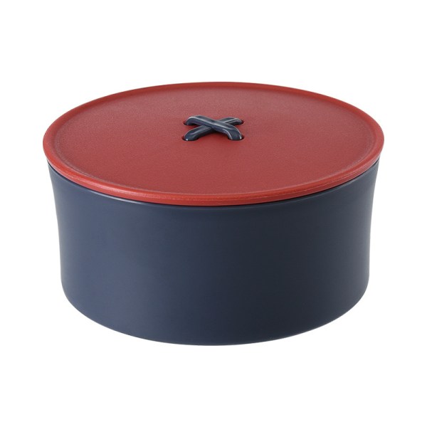 Red Complete Sewing Box - Round Sewing Box 13 x 13 x 6.5 cm - Se