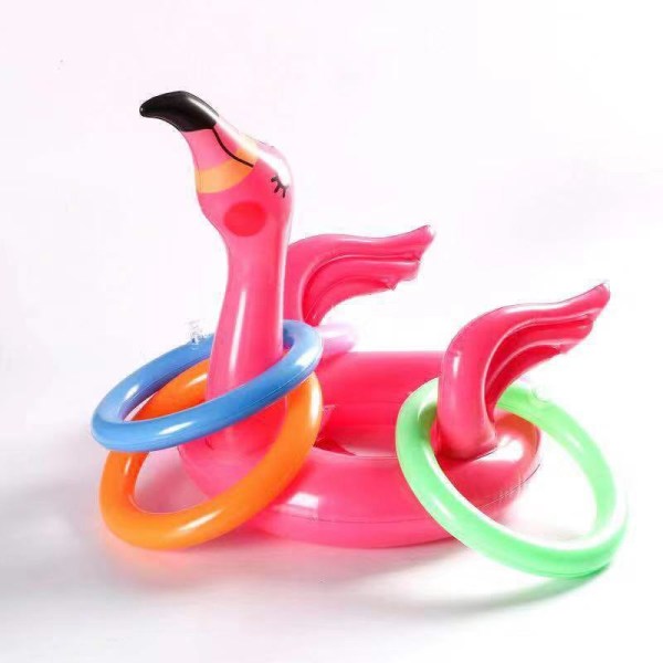 15 Stk Oppustelige Flamingo Pool Legetøj Ring Kaste Pool Game, Flamin