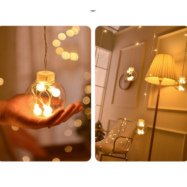 LED gardinlampe, ønskekugle, pigehjerte, romantisk soveværelse