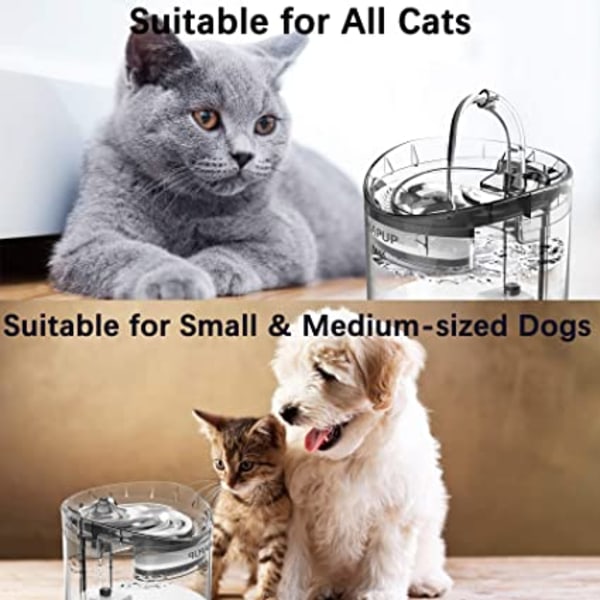 Automatisk kattevannfontene 2L vannfontener for katter Puppy P