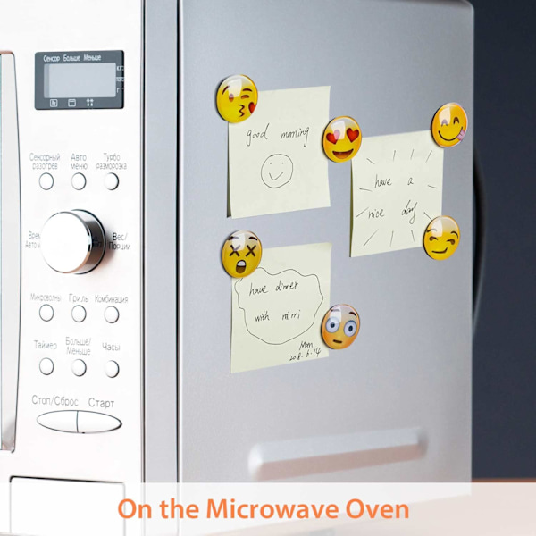Emoji-magneetit, 12 kpl 3D-lasisia hymiöjääkaappimagneetteja, tehokkaita tarroja jääkaappien, taulujen ja koulukaappien koristeluun