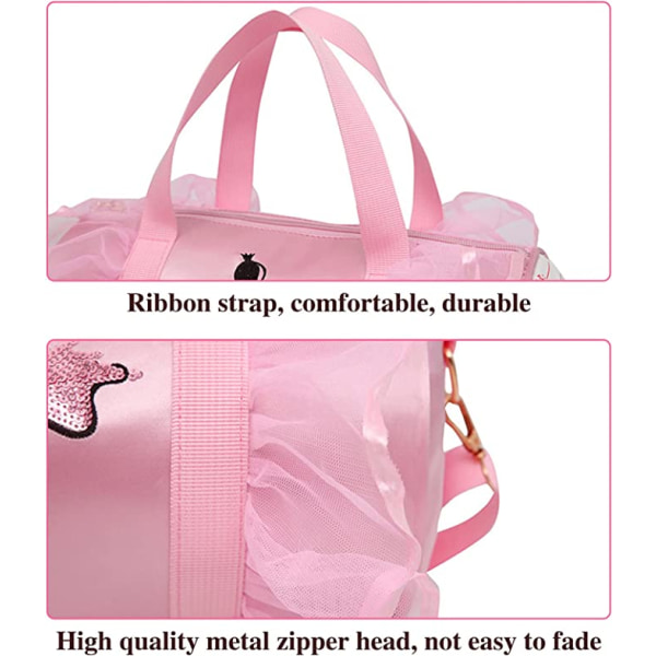 Jente Ballerina Bag Rosa (Lang Gasbind), Skulder Bag Messenger Sp