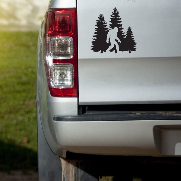 Bigfoot Trees Forest Vinyl Dekal klistermärke Bil Lastbil Van SUV Windo