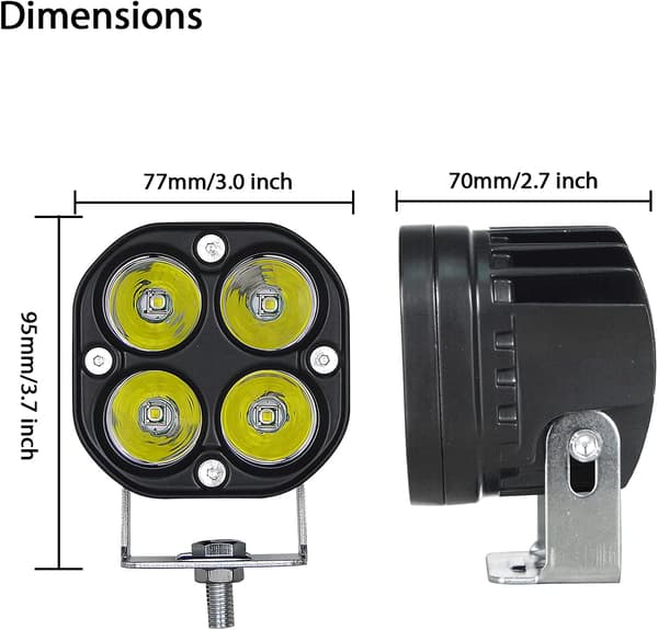 (2 STK) 7,6 cm 3'' 40W LED Traktor Arbeidslys Hvit LED Spotlight 1