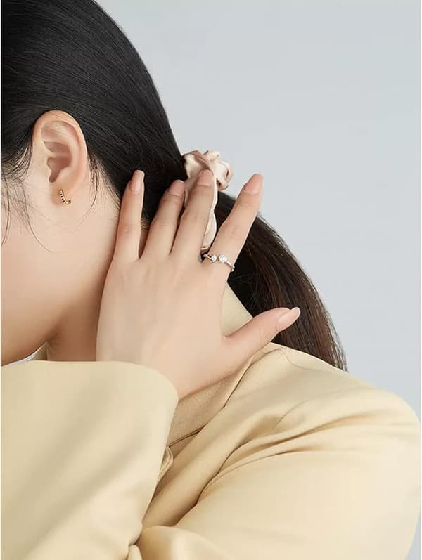 S925 Sterling Sølv Kvinner Ring Spark Zirkon Smykker Full Hjerte