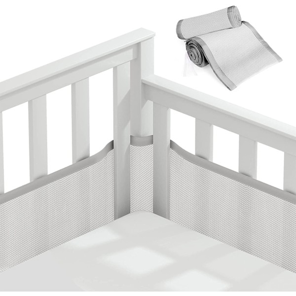 Baby Cabin Bumper, Spjälskydd, 3D Mesh Foder, Säker för Spjälsängens Luftcirkulation