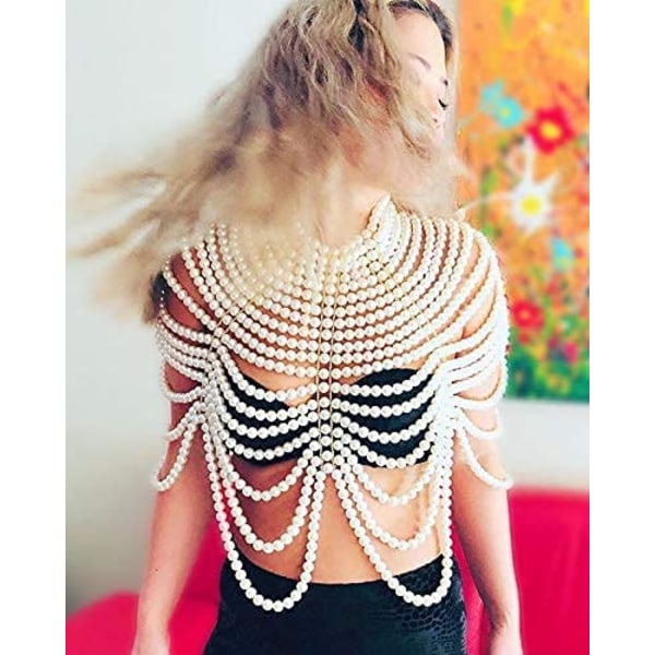 Pearl Body Chain -rintaliivit - muodikkaat olkapääkaulakorut C