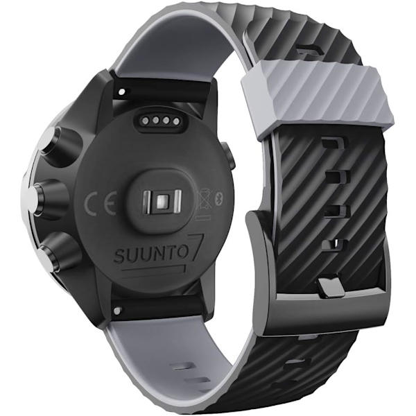 Sort og grå silikone rem til Suunto 7/9/9 Baro/