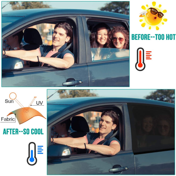 Fönsterskydd för baby - 2-pack bilsida solskyddsblock UV-stråle
