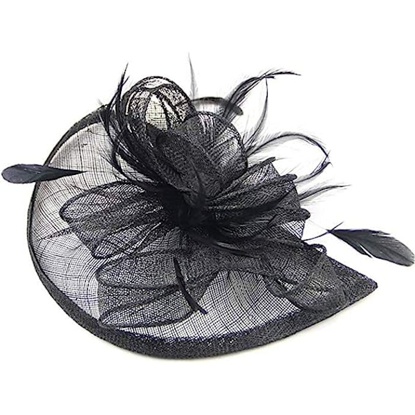 Elegant Fascinator Damhatt Bröllop Fjäder Hårklämma Royal Ascot