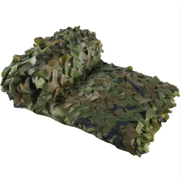 Rektangulær skygge sejl i grøn camouflage mesh, 3x4m, camouflage