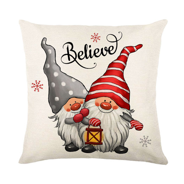 God Jul Snöflinga Familj Skog Låt Det Snöa Bomullslinne Kuddfodral Personligt (18 x 18 tum)
