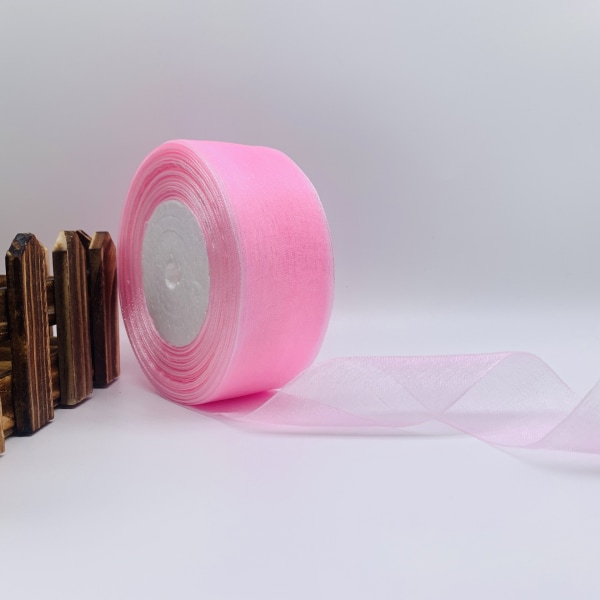 1 Roll Sheer Chiffon Ribbon for Gift Box Emballasje Bryllupsgave