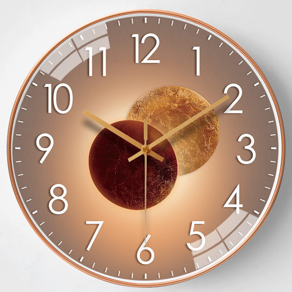 30cm - Rose Gold Tyst Modern Design Väggklocka, Tyst Mute Väggklocka Väggpendel för Sovrum Kök Vardagsrum, Digital Väggklocka för Kontor och Cafeteria