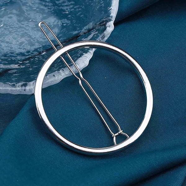Boho Cirkel Hårklemme Sølv Cirkel Hårnål Klemme Vintage Hul