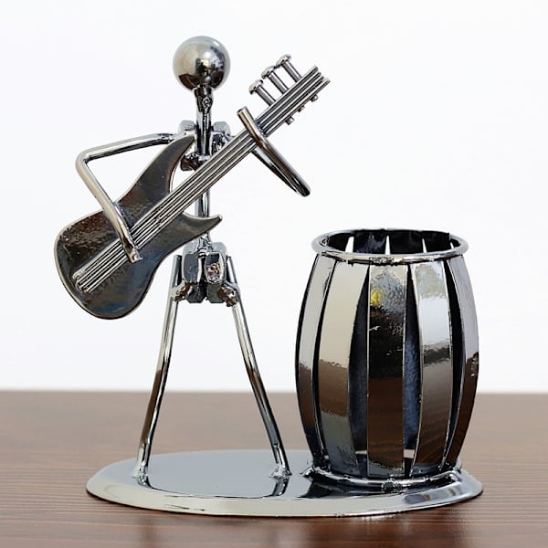 Metallkonst hantverk penna & pennhållare display - Dekorativ gitarr