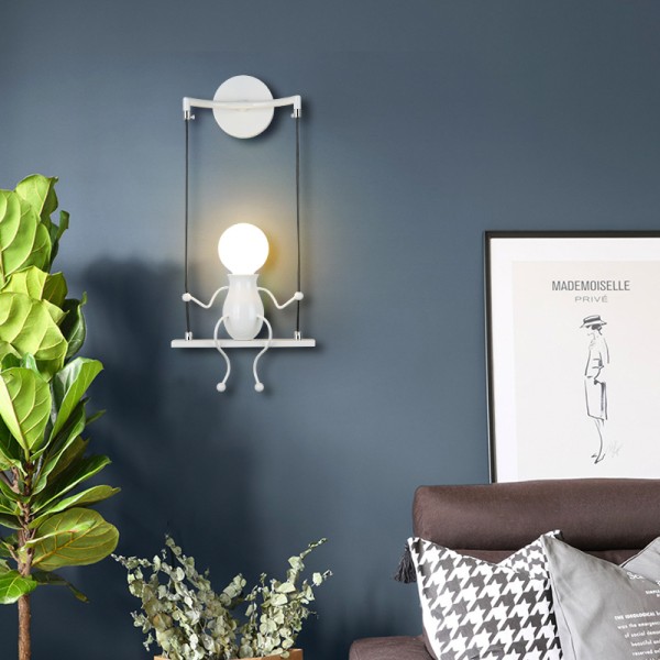 Humanoid Kreativ Vegglampe Moderne Led Hvit Enkel Stearinlys