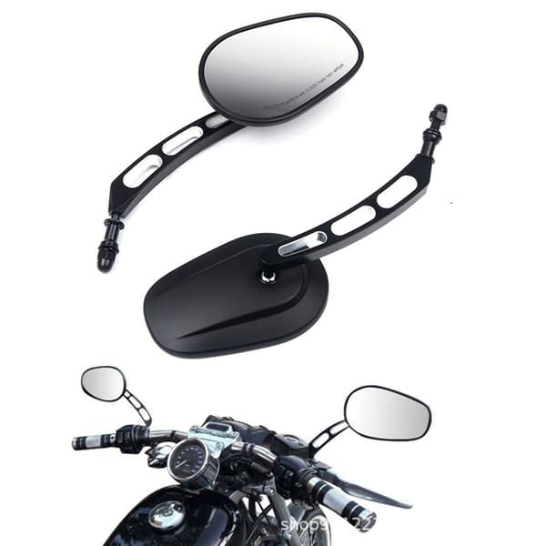 Harley Motorcykel Bakview Spejl Reflektor Sort Bakview Spejl