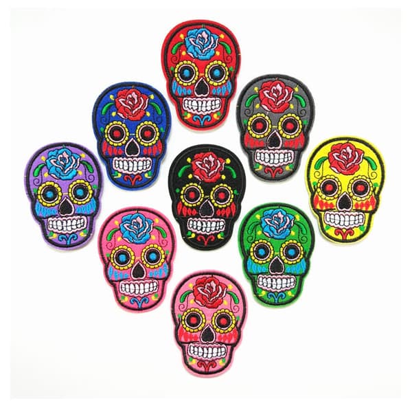 9PCS Broderade Stryk-på Patch Skull Skull Sy-på Patch Strykjärn