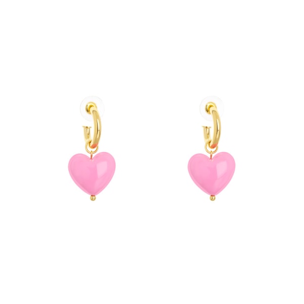 Silver stilett rosa hjärta örhängen enkla mode örhängen