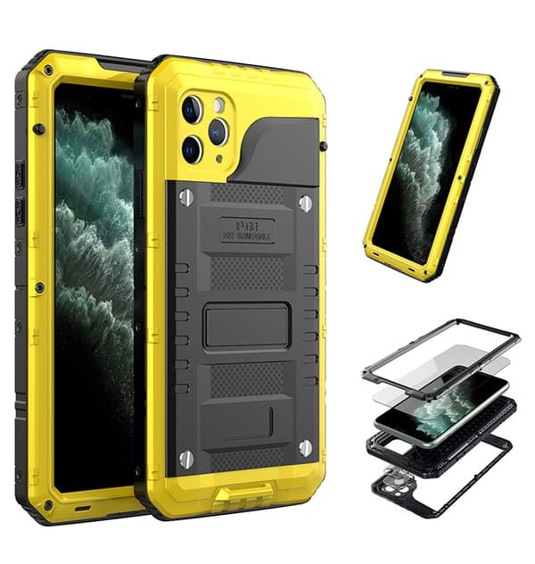 Kompatibelt iPhone 11 Deksel Støtsikkert, IP68 Vanntett (gul)