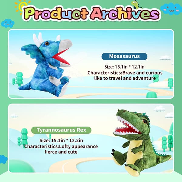 Handdockor Barnleksaker, Dinosaurie Plyschleksaker, Stoppade Djur Plus