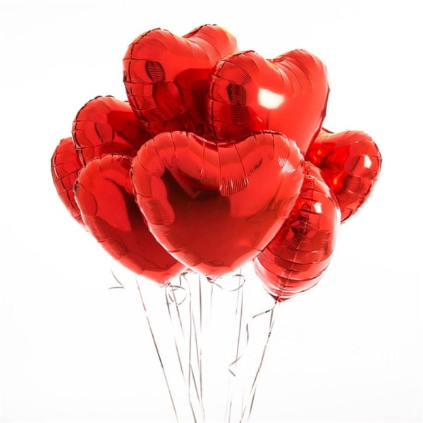 25 stykker 18 tommer rød hjerteformet ballong for bryllupsforlovere