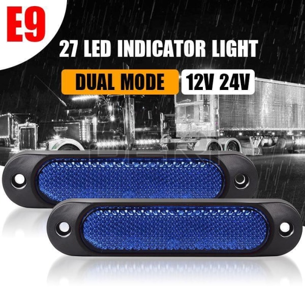 2X 5" blå LED-sidemarkeringsklaringslampe Light Boat Truck T
