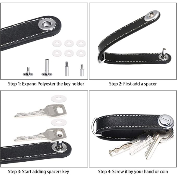 flintronic® Leather Keychain - Herre nøkkelring - Avtakbar Ke