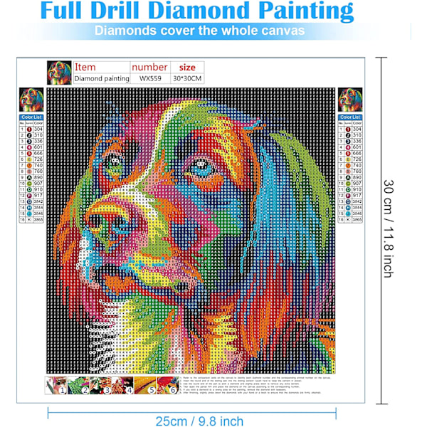 DIY 5D Diamantmalerisett Rundt bor diamantkrystall Rhinestone Pict