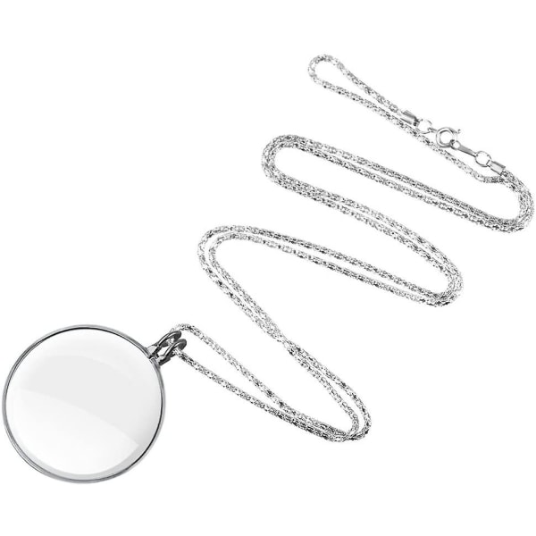 5x förstoringsglas halsband långa hänge metall 42 mm smycken Optica Loup