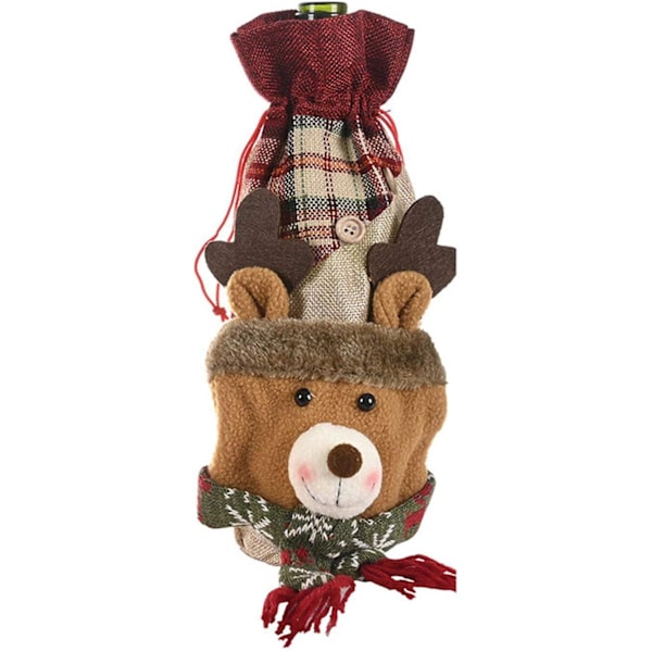 Julvinflaska Flaskhölje Påse Flanell Material Santa