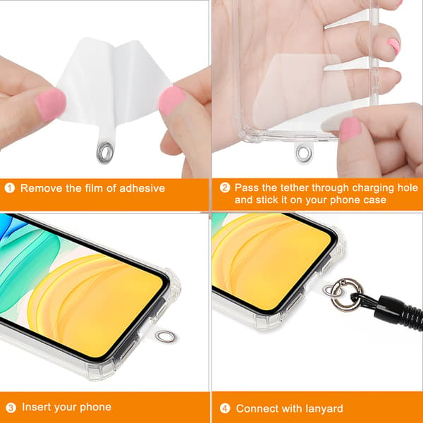 Telefonreim med lapp, universell elastisk lasso