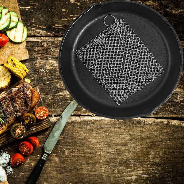 Mesh Svamp Rustfrit Stålsvamp Stålgryde Børste (L (21x21cm))