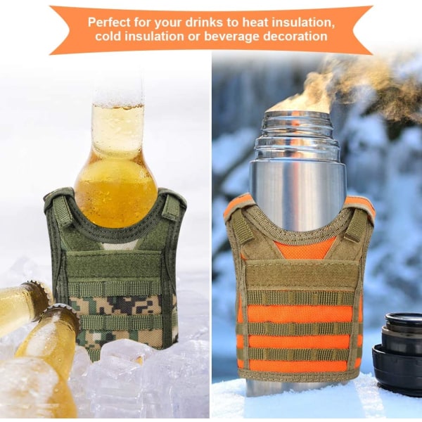 2 Pack Tactical Mini Beer Veste, Beer Jacket Camouflage Beverage