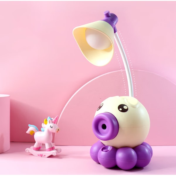 Violte skrivebordslampe, sød blæksprutteform LED skrivebordslampe sammenklappelig Mult