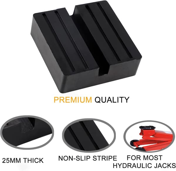2 st Jack Pad Gummi Universal Slitsad Rail Ram Jack Protecto