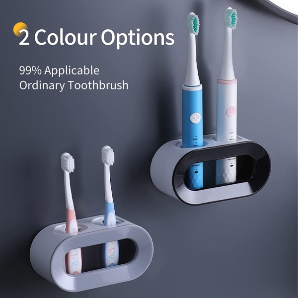 overholdelse Formode Jeg bærer tøj Elektrisk tandbørsteholder sæt med 2, vægmonteret drænbar el 8f69 | Fyndiq