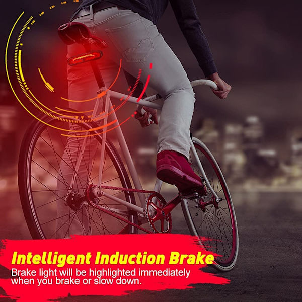 Smart cykel baglygte med blinklys, cykelhorn cykelalarm wi