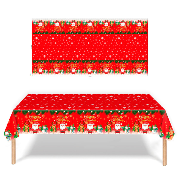 Polyester Anti-Stain Tablecloth Christmas Red - Storlek: Rektangel 1