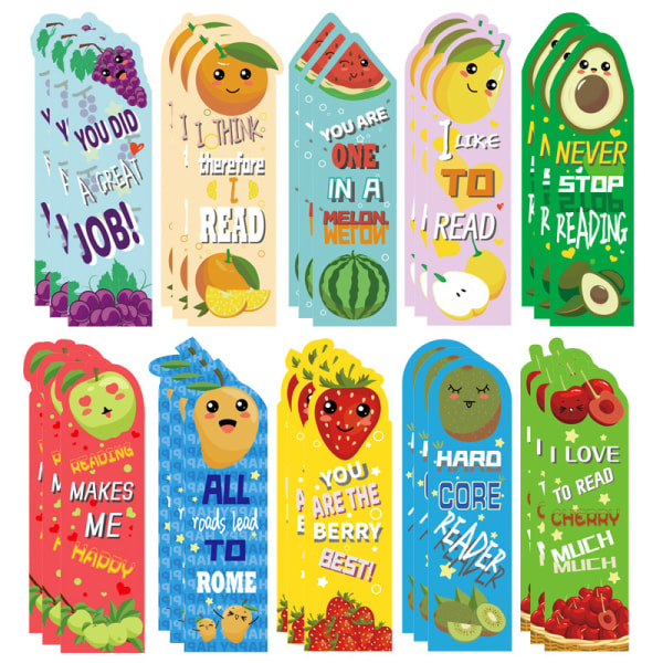 60 Pieces Magnetic Bookmarks, Fruit Magnetic Bookmarks, Page Mark