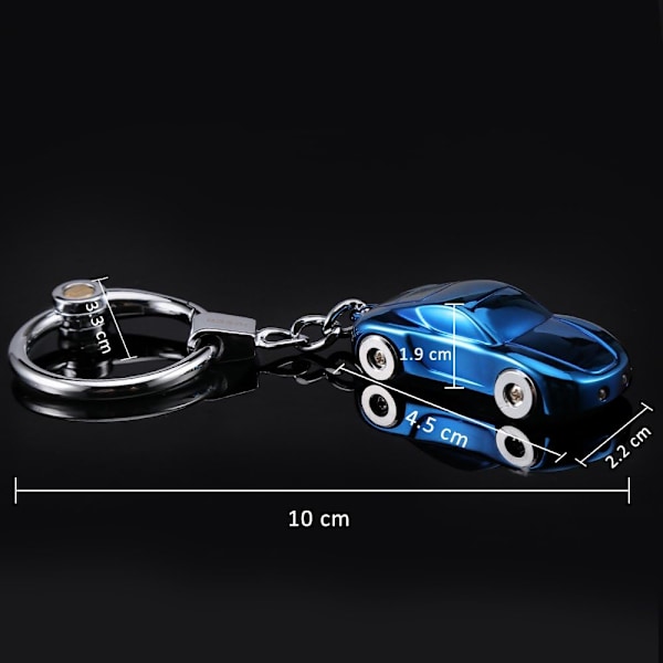 Luova avaimenperä auton avaimenperä taskulamppu 2 tilalla LED-valoilla (sininen)