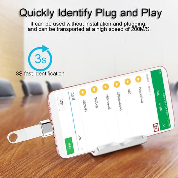 USB C til USB-adapter (4-pak), OTG USB C til USB-adapter, USB-hun til USB C-han
